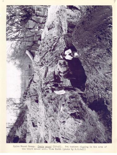 Pot hunters digging in the area of the third mound unit of Craig Mound