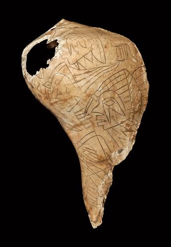 Engraved shell cup