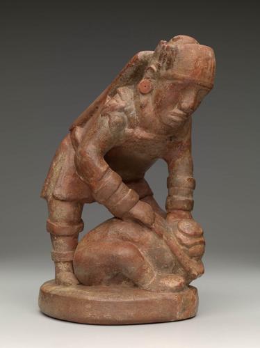 Conquering warrior effigy pipe